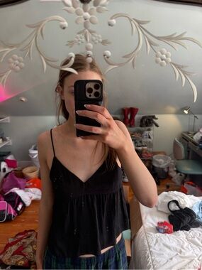 Black babydoll style top